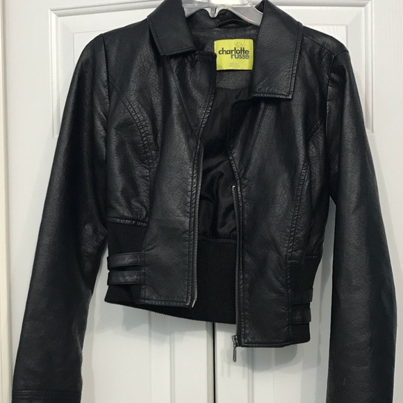 Charlotte Russe Jackets & Blazers - Black Jacket Crop Leather Look/Feel